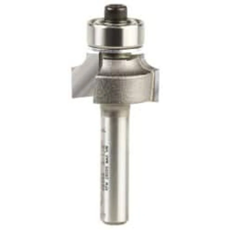 Amana Tool 3/4 Diam, 3/8 LOC, 2 Flute Carbide-Tipped Edge Profile Round-Over Router Bit 1/4 Shank Diam, 2 OAL, Use on...